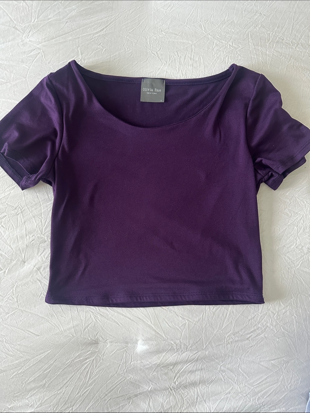 Olivia Rae Plum Scoop Neck Crop Top